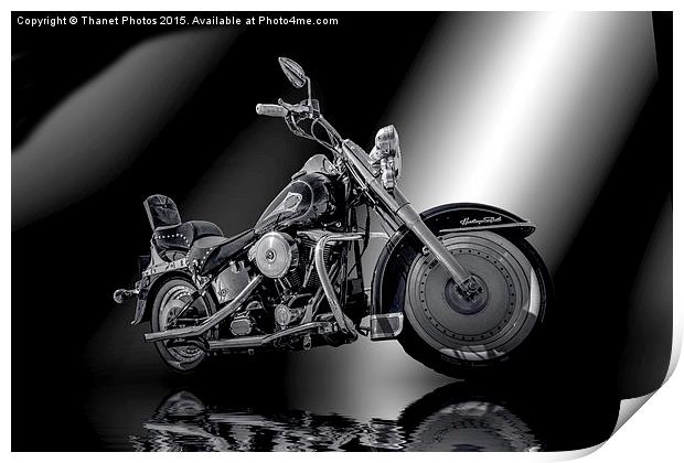  harley davidson heritage softail   Print by Thanet Photos