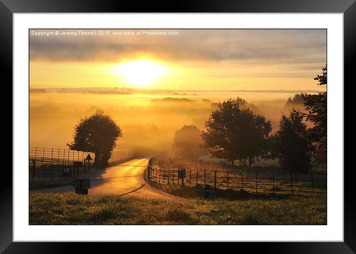  A misty morning at Ashton Court Framed Mounted Print by Jeremy Fennell