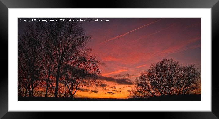  Sunset at Shapwick Heath Framed Mounted Print by Jeremy Fennell