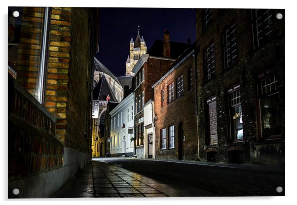  The Belfry Bruges Acrylic by David Schofield