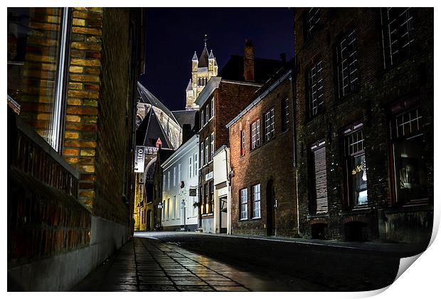 The Belfry Bruges Print by David Schofield