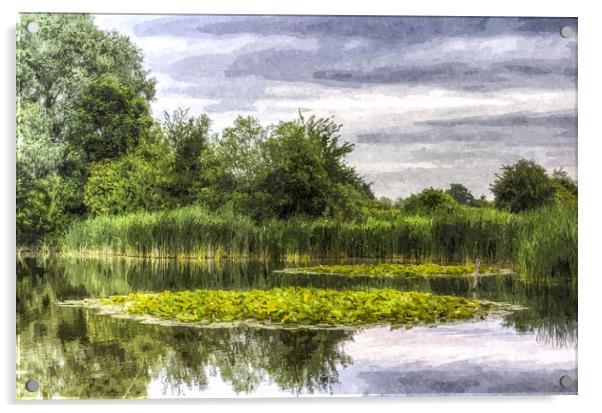 The Lily Pond Acrylic by David Pyatt