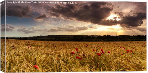  Poppy Field Sunset Canvas Print by Matthew Train