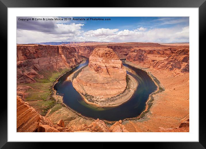 Horseshoe Bend, Midday Framed Mounted Print by Colin & Linda McKie