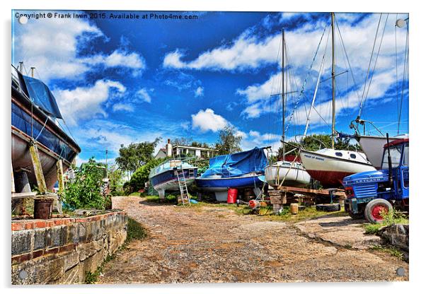  Small coastal boatyard Acrylic by Frank Irwin