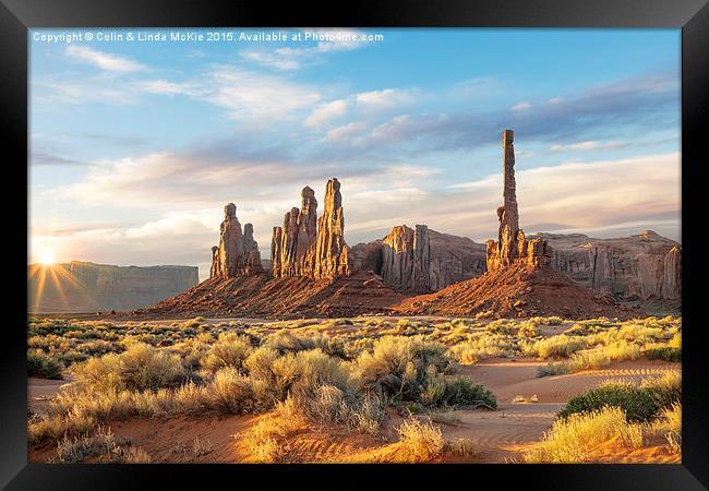 Monument Valley, Arizona at Sunrise Framed Print by Colin & Linda McKie