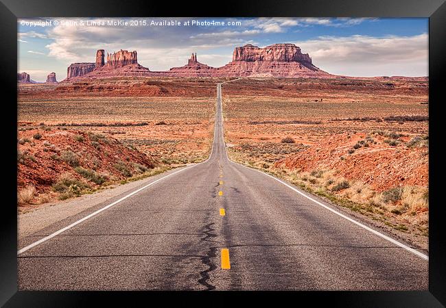 Road to Monument Valley Framed Print by Colin & Linda McKie