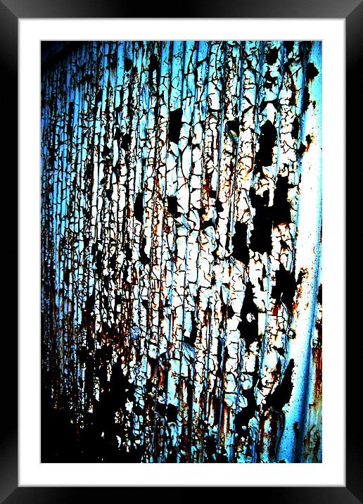rusty metal wall Framed Mounted Print by amy pierzchalo