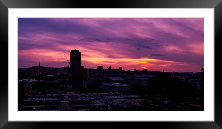 Sheffield Sunset Panorama Framed Mounted Print by Chris Watson