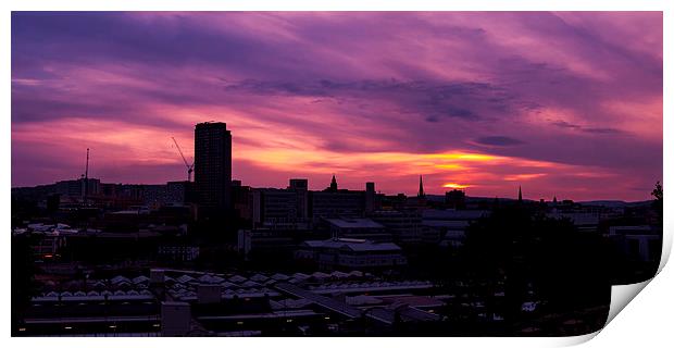 Sheffield Sunset Panorama Print by Chris Watson