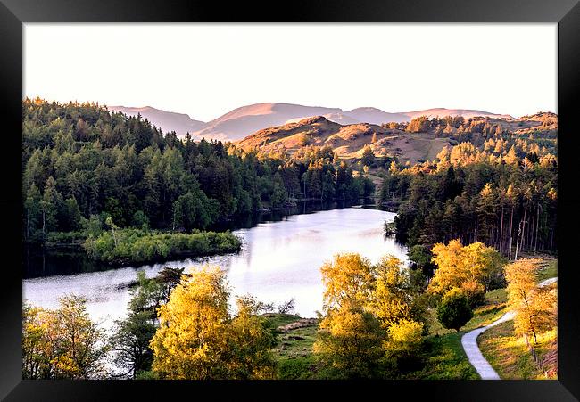  Sunset approaches over Tarn Hows Framed Print by John Vaughan