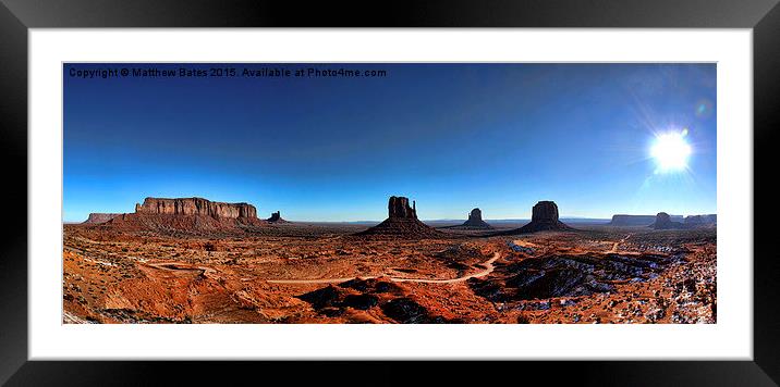 Monument Valley Panorama Framed Mounted Print by Matthew Bates