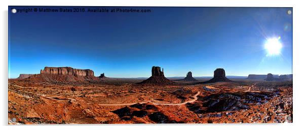 Monument Valley Panorama Acrylic by Matthew Bates