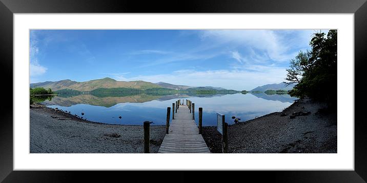  Derwent water panorama Framed Mounted Print by Tony Bates