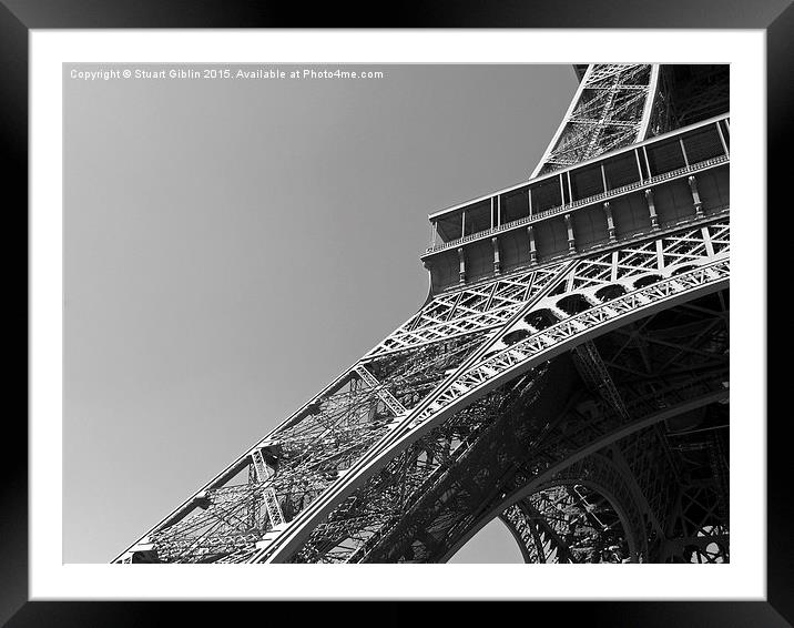   Paris - Eiffel Tower (Black & White) Framed Mounted Print by Stuart Giblin