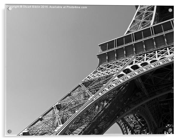   Paris - Eiffel Tower (Black & White) Acrylic by Stuart Giblin