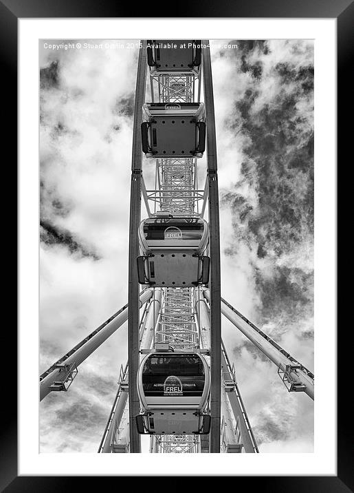  Manchester Wheel - Black & White Framed Mounted Print by Stuart Giblin