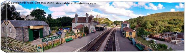  Corfe Castle Station Canvas Print by Mike Streeter