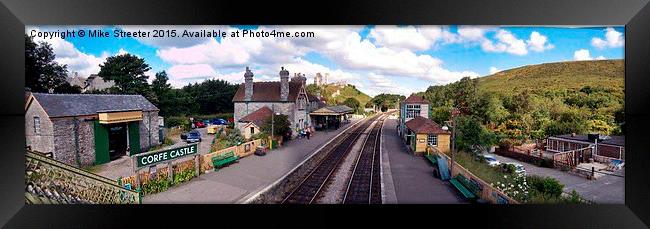  Corfe Castle Station Framed Print by Mike Streeter