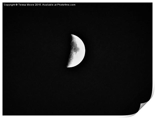  Half moon taken over Salwayash Print by Teresa Moore