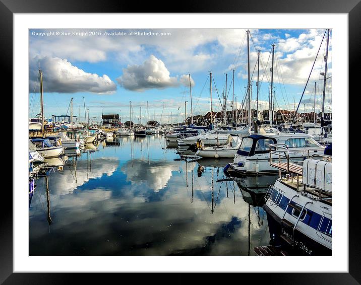  Reflections at Hythe Marina Framed Mounted Print by Sue Knight