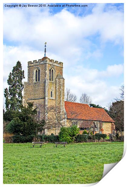   St Mary at Latton Church, Harlow (Portrait) Print by Jay Beevor