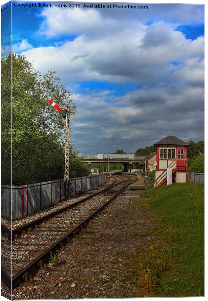 Orton Mere Station and signal box Canvas Print by Avril Harris