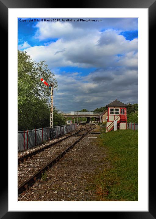 Orton Mere Station and signal box Framed Mounted Print by Avril Harris