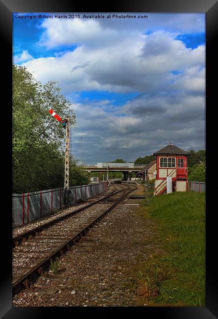 Orton Mere Station and signal box Framed Print by Avril Harris
