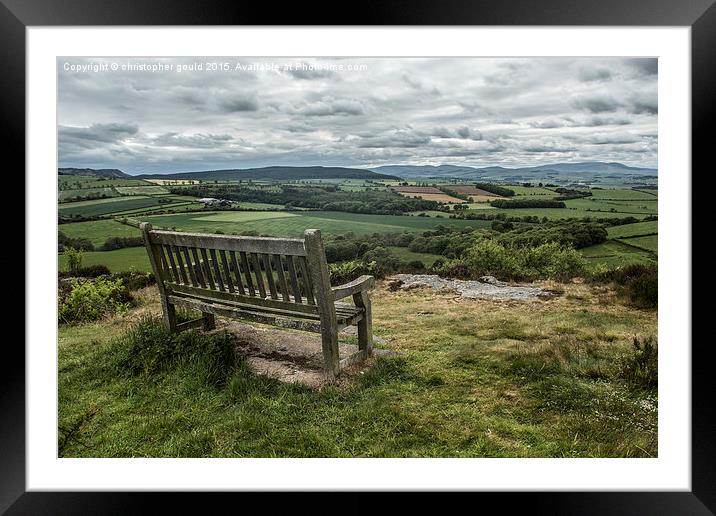 Nice seat for a great view Framed Mounted Print by christopher gould