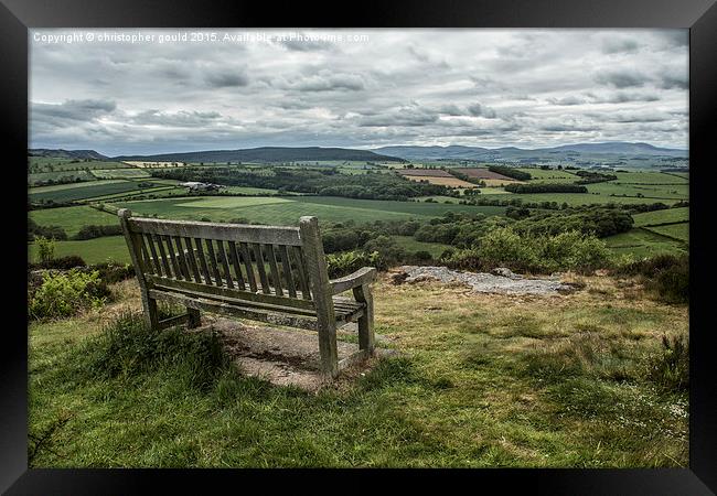 Nice seat for a great view Framed Print by christopher gould