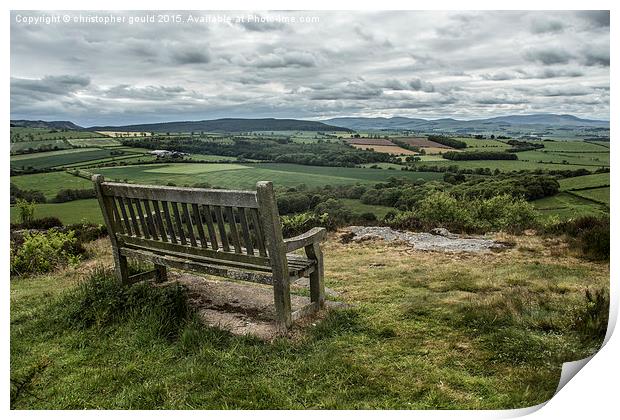 Nice seat for a great view Print by christopher gould