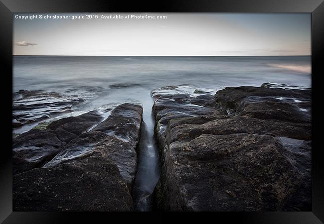  Milky water on a cloudy day Framed Print by christopher gould