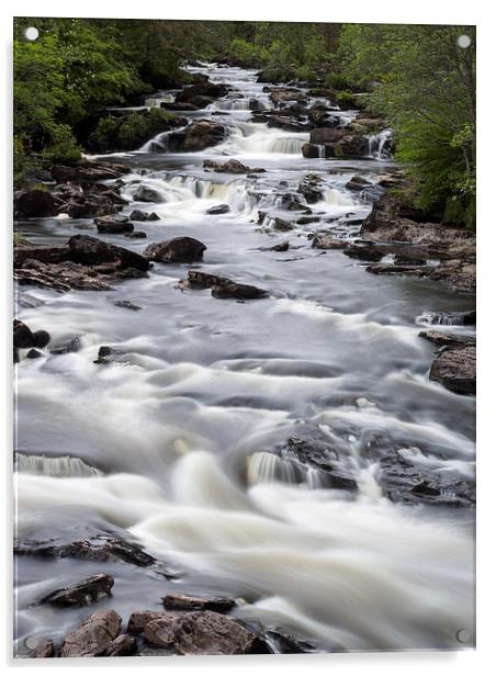  Falls Of Dochart, Killin, Scotland. Acrylic by Tommy Dickson