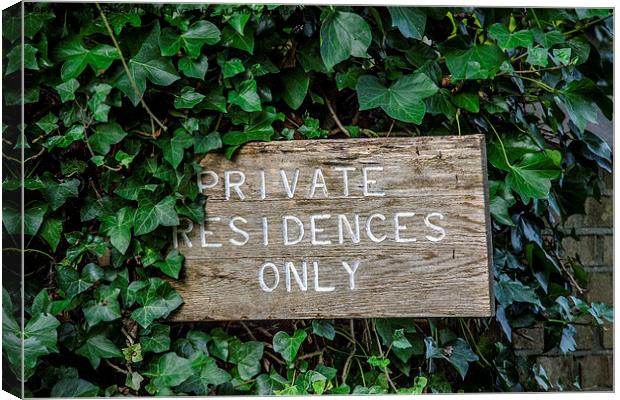  Private Sign Canvas Print by Jay Beevor