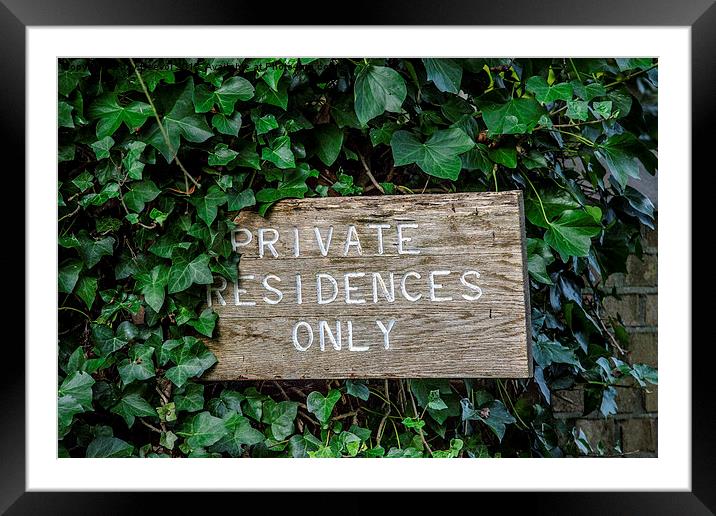  Private Sign Framed Mounted Print by Jay Beevor