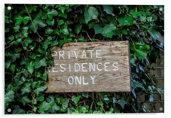  Private Sign Acrylic by Jay Beevor