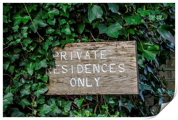  Private Sign Print by Jay Beevor
