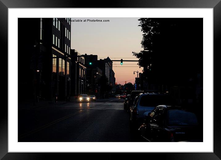  Downtown Buffalo evening Framed Mounted Print by Michael Boyle