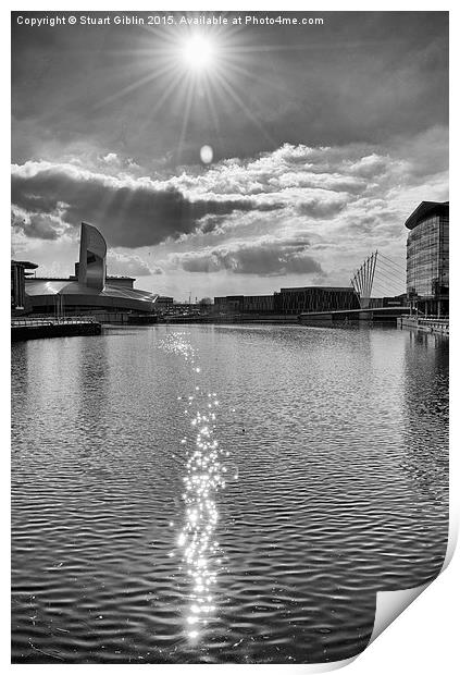  Sun Flare over The Quays Print by Stuart Giblin