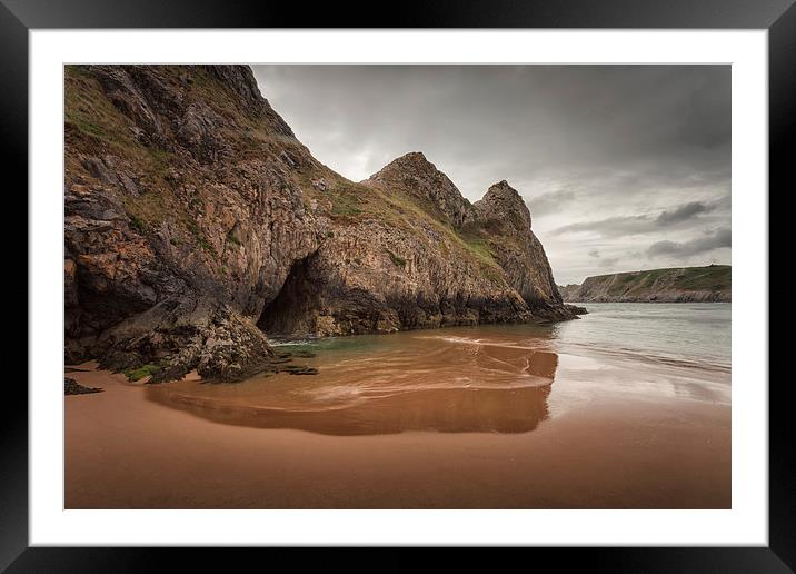 Three Cliffs Gower Framed Mounted Print by Leighton Collins