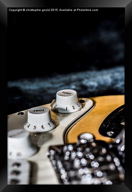  Guitar controll knobs Framed Print by christopher gould