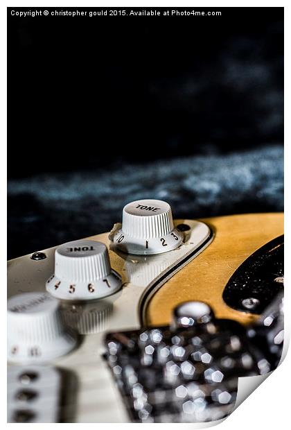  Guitar controll knobs Print by christopher gould