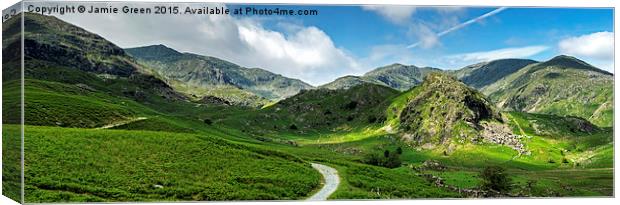  Coniston Fells Panorama Canvas Print by Jamie Green