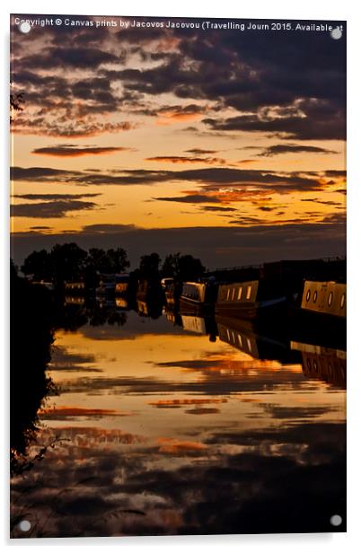 Brinklow North Oxford Canal Acrylic by Jack Jacovou Travellingjour