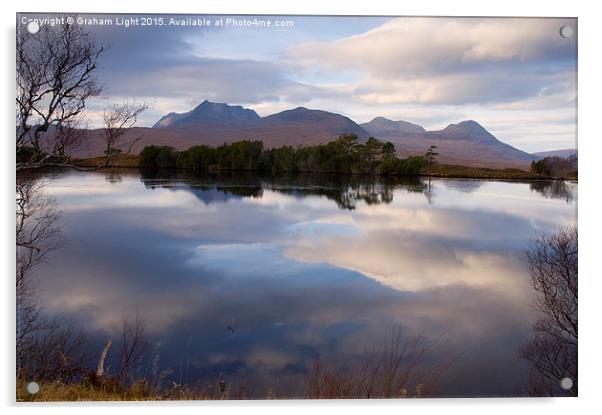  Relections - Loch Cul Dromannan, Scottish Highlan Acrylic by Graham Light