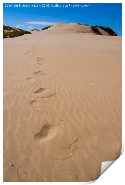  Footsteps in the sand Print by Graham Light