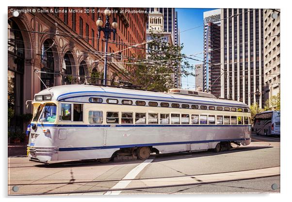 Vintage Streetcar, San Francisco 1 Acrylic by Colin & Linda McKie