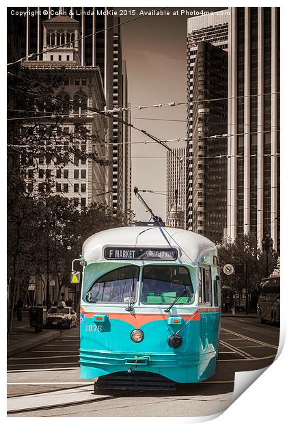 Vintage Streetcar San Francisco 2 Print by Colin & Linda McKie