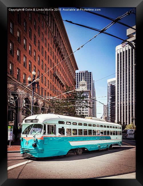 Vintage Streetcar, San Francisco 3 Framed Print by Colin & Linda McKie